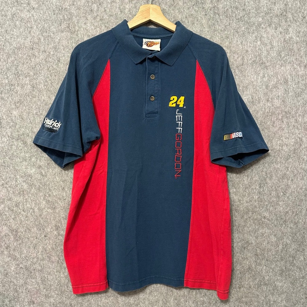 Winners Circle Polo Rugby Shirt Mens L Jeff Gordon NASCAR Racing Hendrick